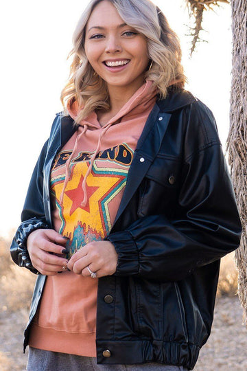 Chaqueta de cuero sintético